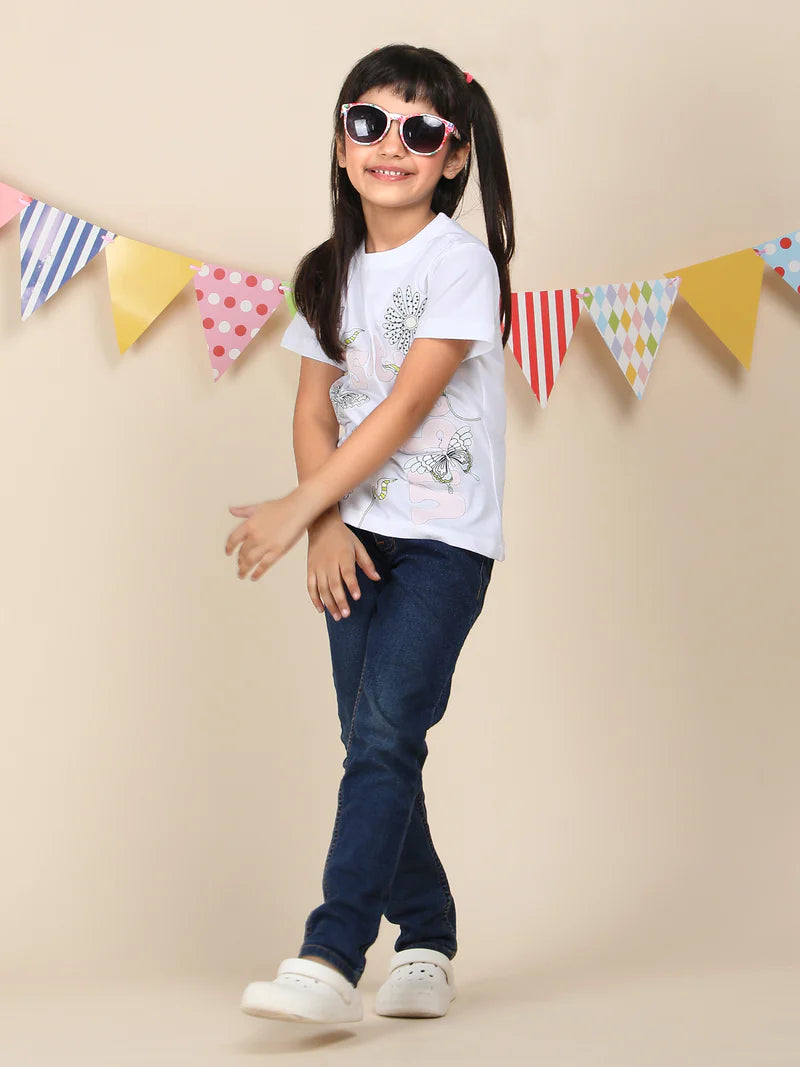 Fabyh Girls Positive Vibes - White