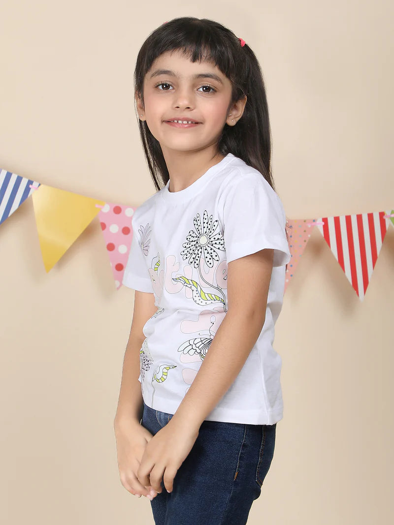 Fabyh Girls Positive Vibes - White